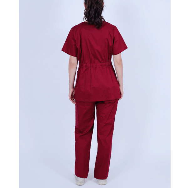 Scrub, Surgical, Medical Uniform for Woman Red Wine Color, Model 2